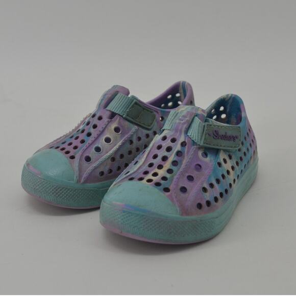 Skechers Guzman Swirl Size 5 Water Shoes Girl Blue Purple - Picture 4 of 13